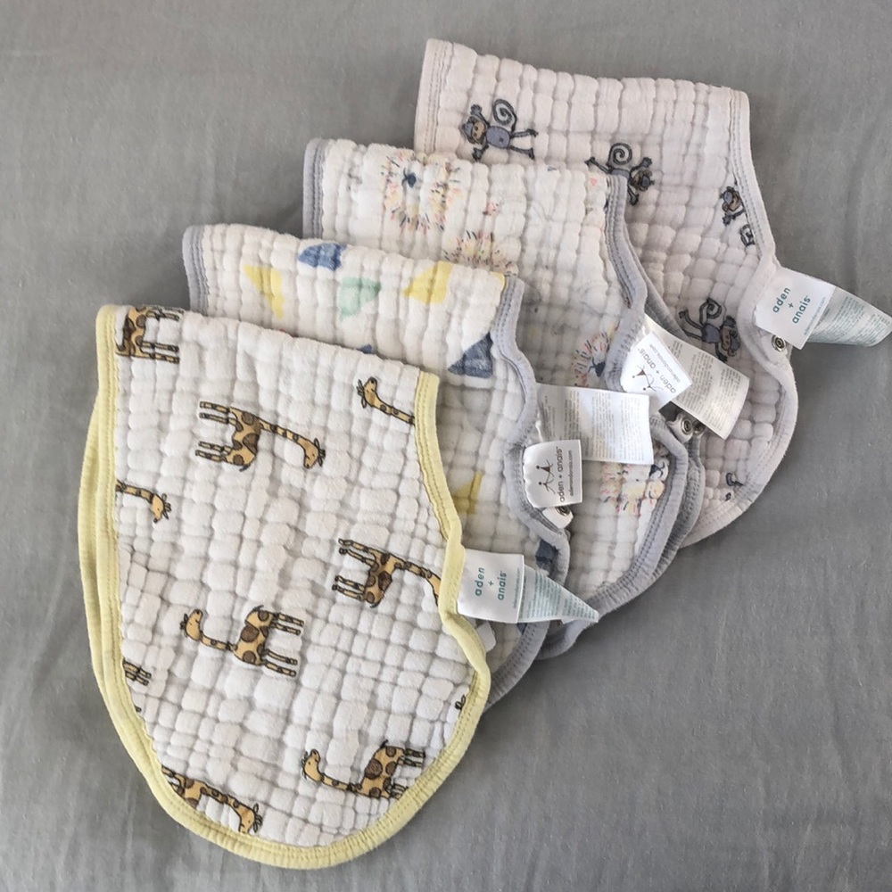 Lot of four Aden + Anais burp cloths